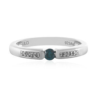 Anillo en plata con Diamante azul I3