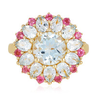 Anillo en plata con Topacio azul cielo