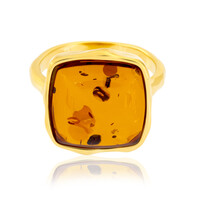 Anillo en plata con Ámbar báltico