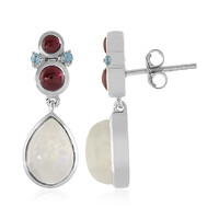 Pendientes en plata con Piedra de Luna arcoíris