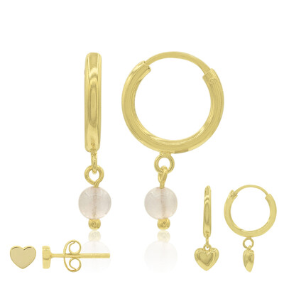 Pendientes en plata con Cuarzo rosa