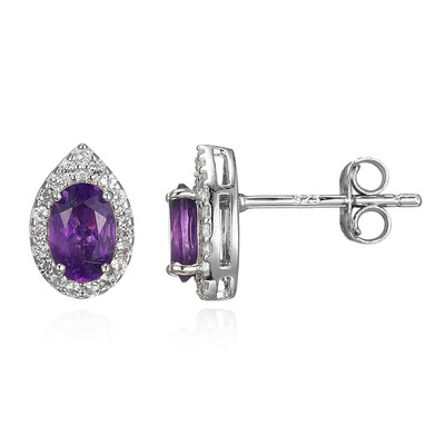 Pendientes en plata con Amatista de Zambia