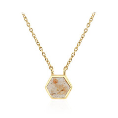 Collar en plata con Piedra de luna melocotón