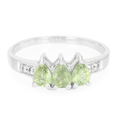 Anillo en plata con Zafiro verde