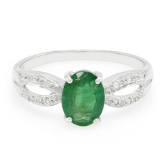 Anillo en plata con Esmeralda de Bahía