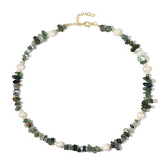 Collar en plata con Ágata de musgo (Riya)