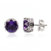 Pendientes en plata con Amatista de Zambia (Dallas Prince Designs)
