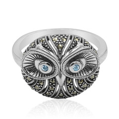 Anillo en plata con Topacio azul cielo