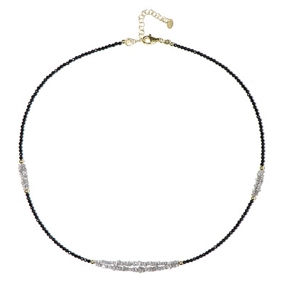 Collar en plata con Espinela negra (Riya)