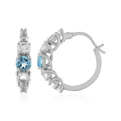 Pendientes en plata con Topacio azul suizo
