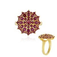 Anillo en plata con Rodolita frambuesa