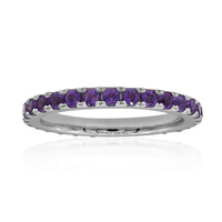 Anillo en plata con Amatista de Zambia
