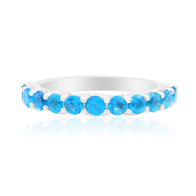 Anillo en plata con Apatita azul neón
