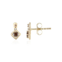 Pendientes en oro con Diamante chocolate I2