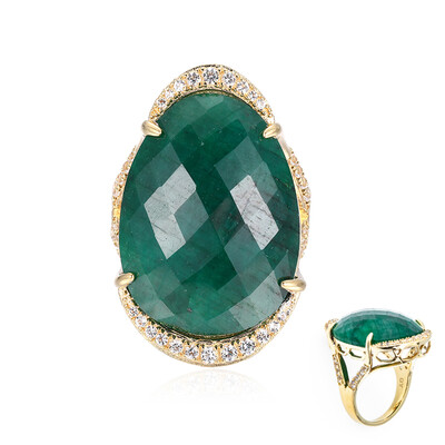 Anillo en plata con Berilo color esmeralda