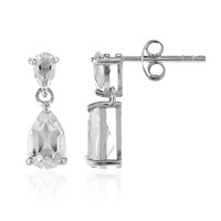 Pendientes en plata con Topacio blanco