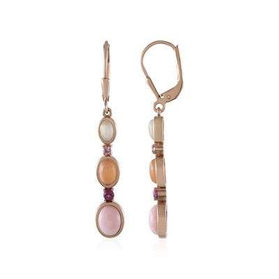 Pendientes en plata con Ópalo rosa (KM by Juwelo)