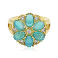 Anillo en plata con Ópalo azul Caribe