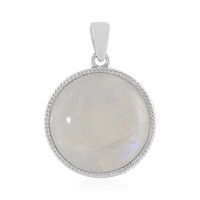 Colgante en plata con Piedra de Luna arcoíris