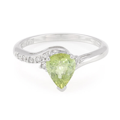 Anillo en plata con Turmalina cuprífera