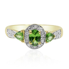 Anillo en oro con Tsavorita