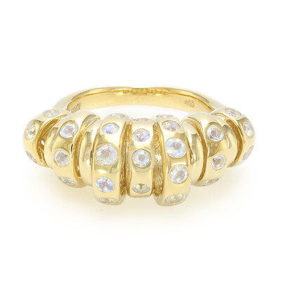 Anillo en plata con Piedra de Luna arcoíris (Annette)