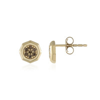 Pendientes en oro con Diamante chocolate I2