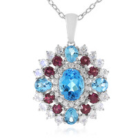 Collar en plata con Topacio azul suizo