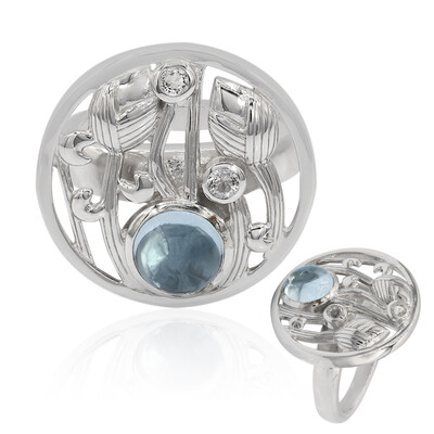 Anillo en plata con Topacio azul cielo (MONOSONO COLLECTION)