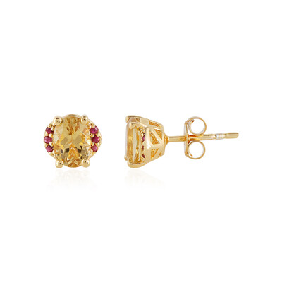 Pendientes en plata con Berilo amarillo