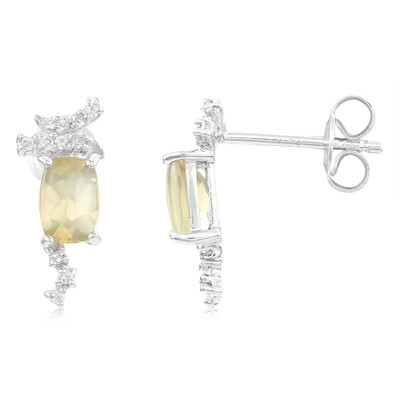 Pendientes en plata con Piedra de sol brillo lunar