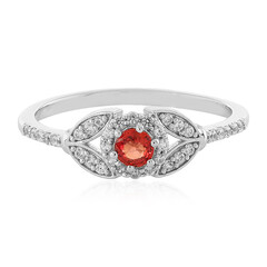 Anillo en plata con Rubí rojo atardecer