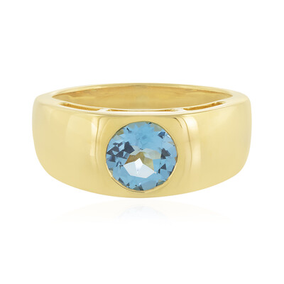Anillo en plata con Topacio azul suizo
