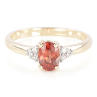 Anillo en oro con Zircón Mashewa naranja