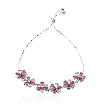 Brazalete en plata con Topacio rosa