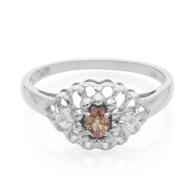 Anillo en plata con Zafiro Padparadscha