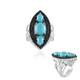 Anillo en plata con Turquesa bella durmiente (Dallas Prince Designs)