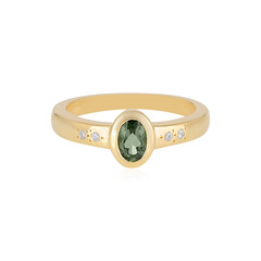 Anillo en plata con Moldavita
