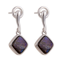 Pendientes en plata con Ammolita