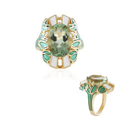 Anillo en plata con Amatista verde (Adela Silber)