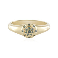 Anillo en plata con Diamante azul I2