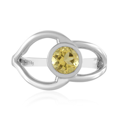 Anillo en plata con Berilo amarillo