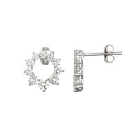 Pendientes en plata con Zircón (Adela Silber)