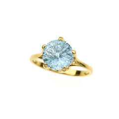 Anillo en oro con Topacio azul