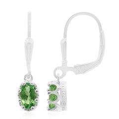 Pendientes en plata con Tsavorita