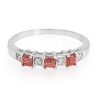 Anillo en plata con Rubí rojo atardecer
