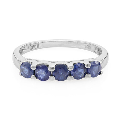 Anillo en plata con Zafiro azul birmano