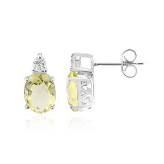 Pendientes en plata con Citrino de color limón
