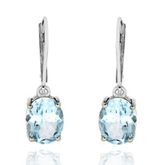 Pendientes en plata con Topacio azul cielo