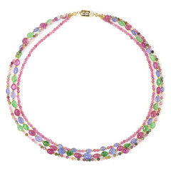 Collar en plata con Turmalina rosa de Nigeria (Adela Silber)